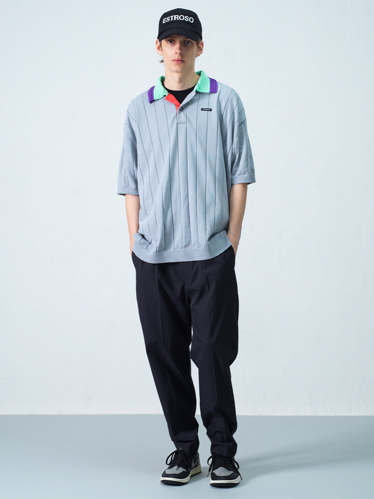 OVERSIZED TEXTURE POLO GR