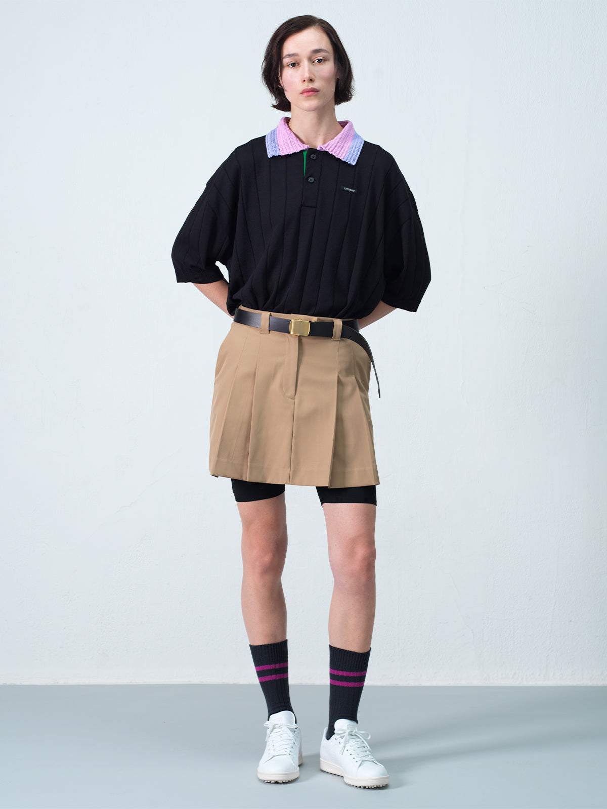 OVERSIZED TEXTURE POLO BK